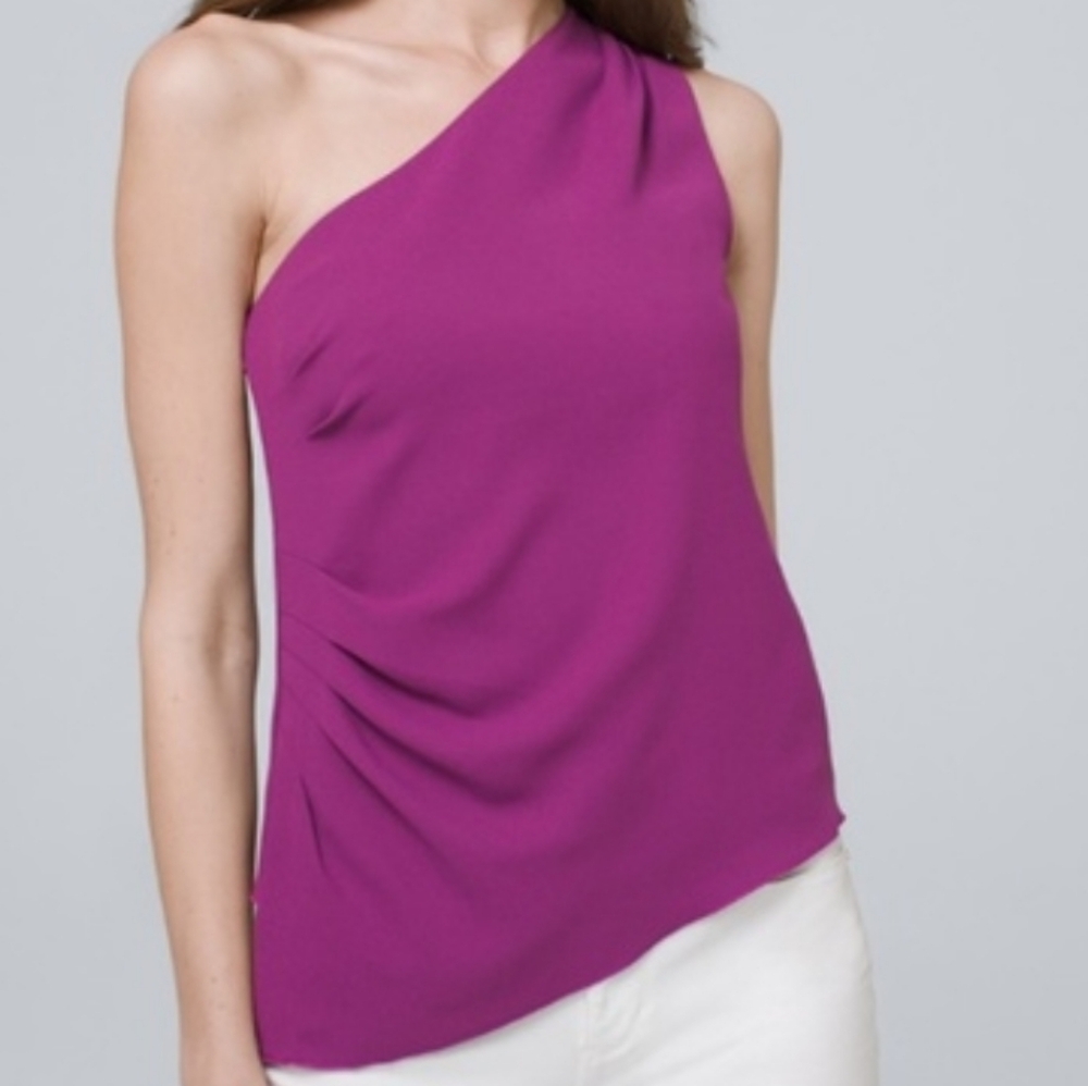 Elegant One-Shoulder Purple Top